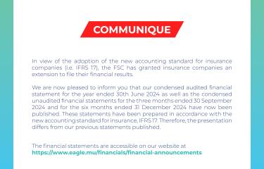 NOTICE-CONDENSED AUDITED FINANCIAL STATEMENT FOR THE YEAR ENDED 30TH JUNE 2024 AS WELL AS THE CONDENSED UNAUDITED FINANCIAL STATEMENTS FOR THE THREE MONTHS ENDED 30 SEPTEMBER 2024 AND FOR THE SIX MONTHS ENDED 31 DECEMBER 2024